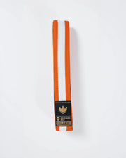 Kingz Gold Label V2 Kids Belt - Orange with White Stripe - Youth BJJ Rank Belt Brazilian Jiu-Jitsu