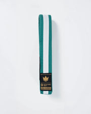 Kingz Gold Label V2 Kids Belt - Green with White Stripe - Youth BJJ Rank Belt Brazilian Jiu-Jitsu