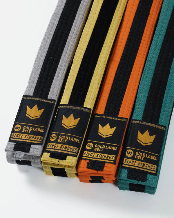 Kingz Gold Label V2 Youth BJJ Belt - Black Stripe
