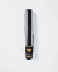 Kingz Gold Label V2 Kids Belt - Grey with Black Stripe - Youth BJJ Rank Belt Brazilian Jiu-Jitsu