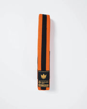 Kingz Gold Label V2 Kids Belt - Orange with Black Stripe - Youth BJJ Rank Belt Brazilian Jiu-Jitsu