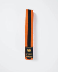 Kingz Gold Label V2 Kids Belt - Orange with Black Stripe - Youth BJJ Rank Belt Brazilian Jiu-Jitsu