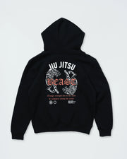 Kingz Beast Youth Hoodie - Back View - Large Twin Tiger Beast Graphic - Black - Youth BJJ Lifestyle Hoodie [color:Black]