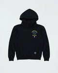 Kingz Submission Hunter Youth Hoodie - Flat Lay Front - Lion Chest Graphic and Pocket - Black - Youth BJJ Hoodie [color:Black]