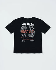 Kingz Beast Youth Tee - Back View - Jiu Jitsu Beast Tiger Graphic - Black Youth BJJ Streetwear Tee [color:Black]