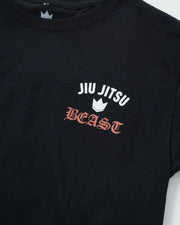 Kingz Beast Youth Tee - Detail Shot - Jiu Jitsu Beast Crown Logo Close-up - Black Youth BJJ Casual Tee [color:Black]