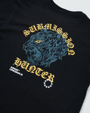 Kingz Submission Hunter Youth Tee - Print Detail - Kingz Originals Tiger Artwork Macro - Black Youth BJJ Tee [color:Black]