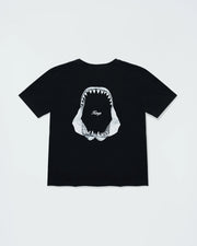 Kingz Jaws Youth Tee - Front View - Shark Jaws Chest Graphic - Black Youth BJJ Streetwear Tee [color:Black]