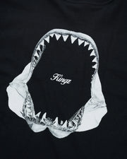 Kingz Jaws Youth Tee - Print Detail - Shark Jaws Teeth Macro View - Black Youth BJJ Lifestyle Tee [color:Black]