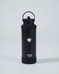Kingz Hydrate Bottle 28 Oz - Black Water Bottle - Front View - BJJ Hydration Gear