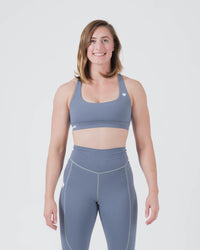 Kore Women's Sports Bra - Smoke Blue Steel Blue from Kingz