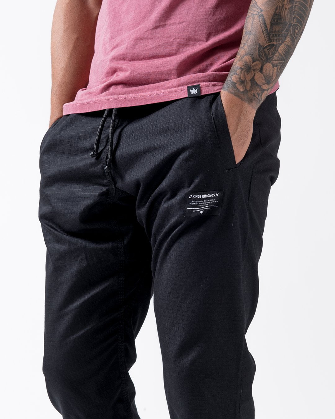 Kingz Casual Rip Stop Men's Gi Pants - Black